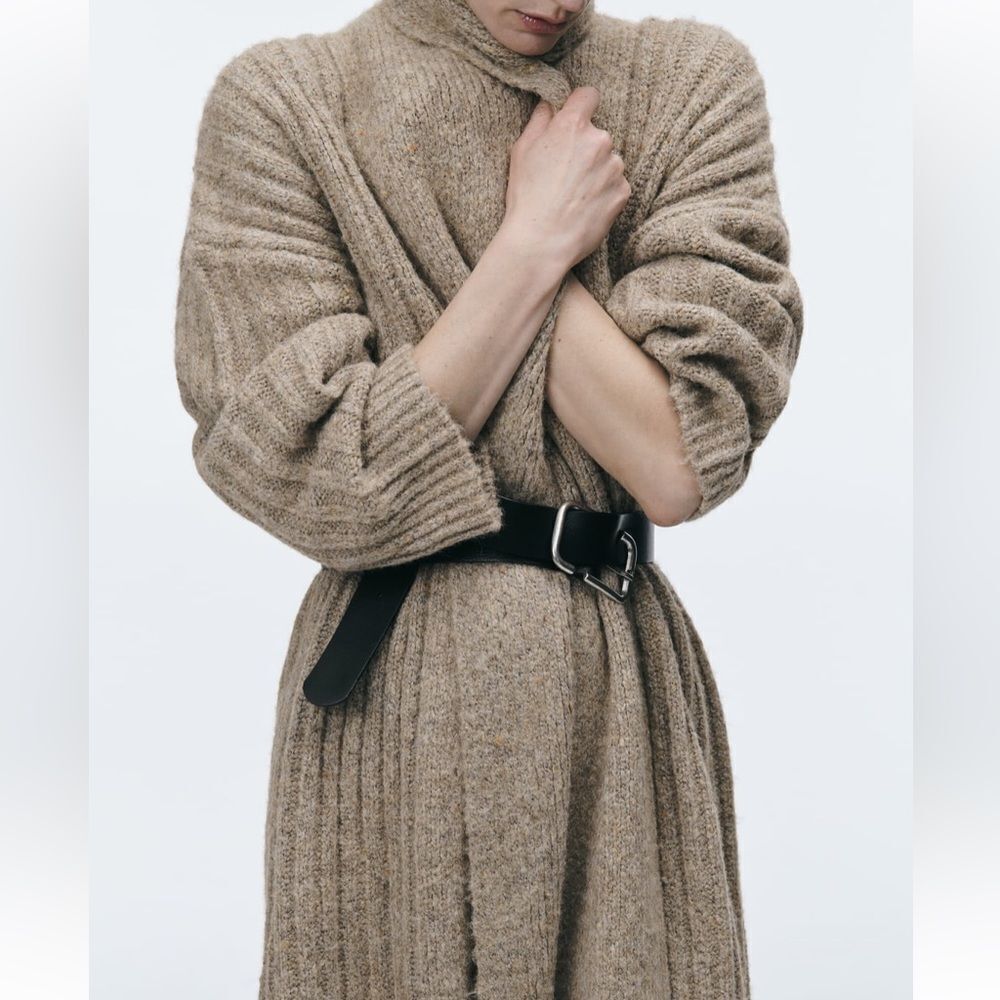 Zara rib knit coat size Large